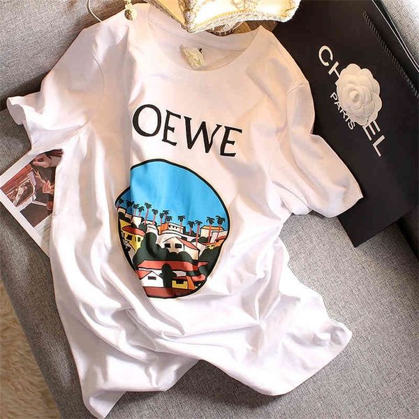 chaopai loew luojia short sleeve t-shirt women's loose round neck cartoon letters men's and bottomed shirt, White
chaopai loew luojia short sleeve t-shirt women's loose round neck cartoon letters men's and bottomed shirt, White