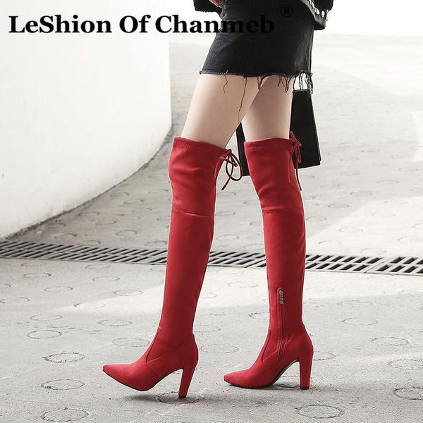 leshion of chanmeb knee high boots women zipper strappy high heels stretch slim leg suede over the knee boots shoes, Black
leshion of chanmeb knee high boots women zipper strappy high heels stretch slim leg suede over the knee boots shoes, Black