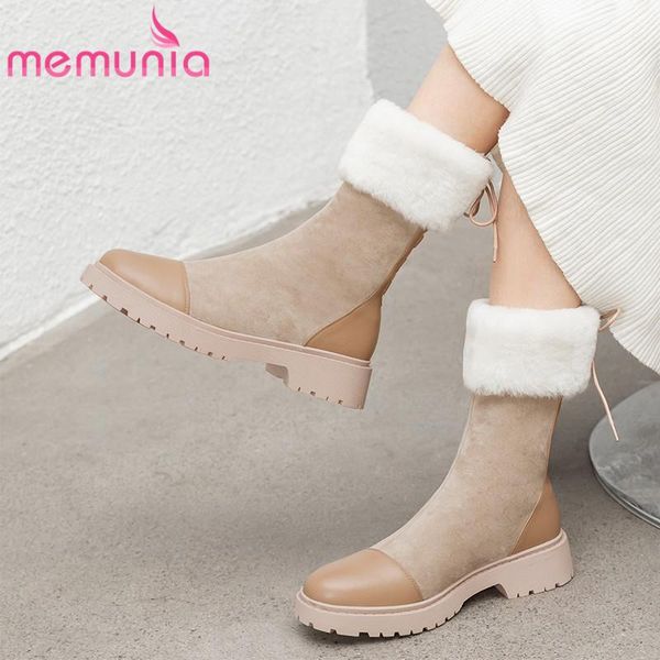 memunia 2020 genuine leather shoes women ankle boots warm thick fur lace up winter boots woman casual shoes, Black
memunia 2020 genuine leather shoes women ankle boots warm thick fur lace up winter boots woman casual shoes, Black