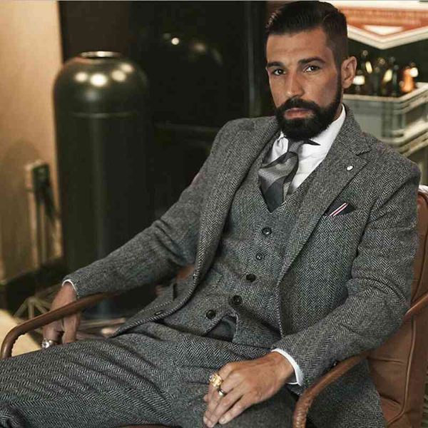 men's suits & blazers gray woollen herringbone men for wedding groom tuxedo 3 piece tweed custom fashion set jacket with pants waistcoa, White;black
men's suits & blazers gray woollen herringbone men for wedding groom tuxedo 3 piece tweed custom fashion set jacket with pants waistcoa, White;black