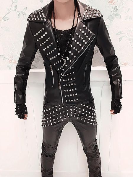 wholesale-punk band for men male singer dj jacket cost costume fashion personality rivet leather motorcycle clothing leather pants outfit1, Black
wholesale-punk band for men male singer dj jacket cost costume fashion personality rivet leather motorcycle clothing leather pants outfit1, Black