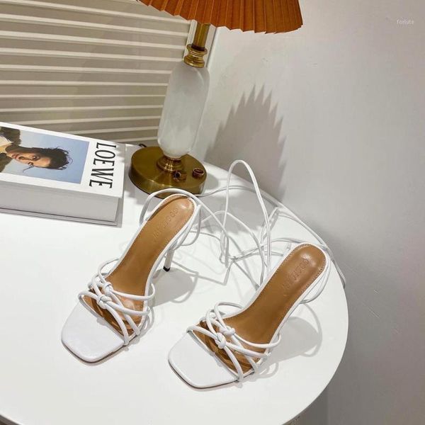 new roman ankle wrap sandals for spring 2021 with stiletto heels for girls1, Black