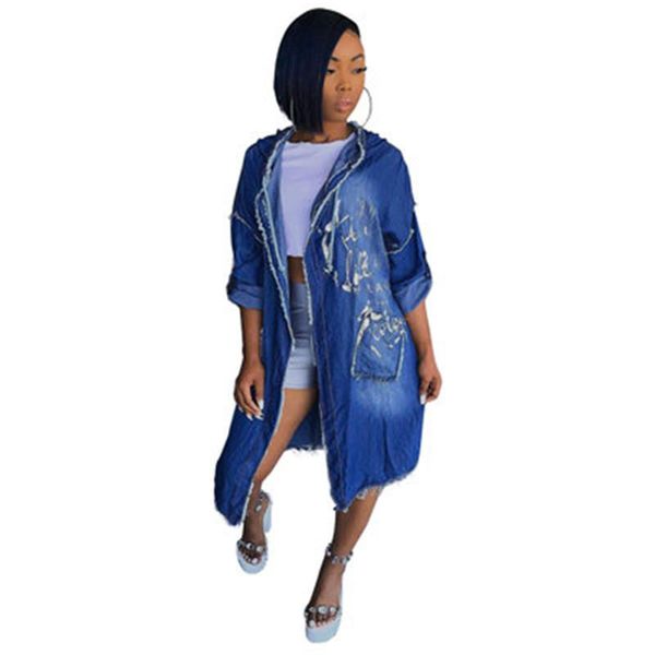 women hooded cloak coat fashion trend occident cardigan long sleeve denim outerwear designer female new stand collar casual jackets clothing, Black
women hooded cloak coat fashion trend occident cardigan long sleeve denim outerwear designer female new stand collar casual jackets clothing, Black