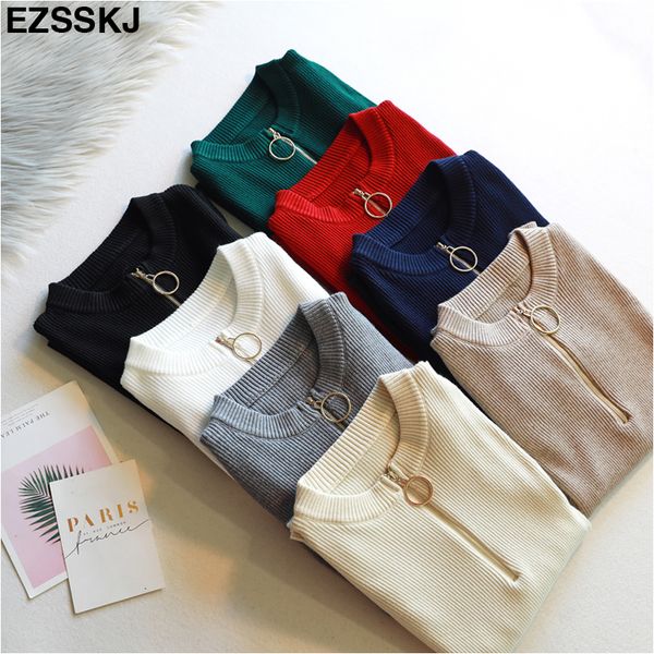 chic zipper sweater new autumn winter women sweater pullover female sweater o-neck knitted slim pullovers female pull t200319, White;black
chic zipper sweater new autumn winter women sweater pullover female sweater o-neck knitted slim pullovers female pull t200319, White;black