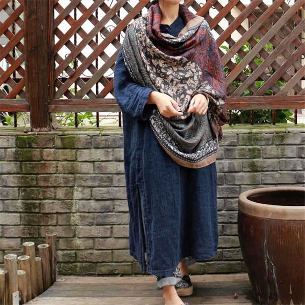 johnature women vintage scarfs print floral winter new cotton chinese style women warm scarfs y200104, Blue;gray
johnature women vintage scarfs print floral winter new cotton chinese style women warm scarfs y200104, Blue;gray