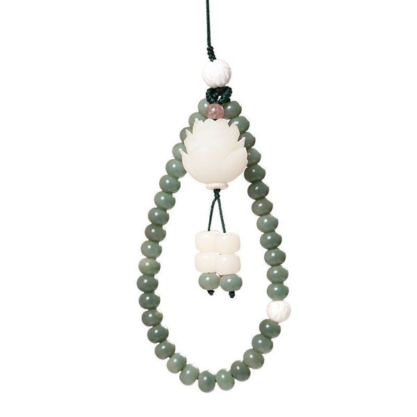 white jade bodhi lotus rope chinese style short wrist female mobile phone chain pendant detachable
white jade bodhi lotus rope chinese style short wrist female mobile phone chain pendant detachable