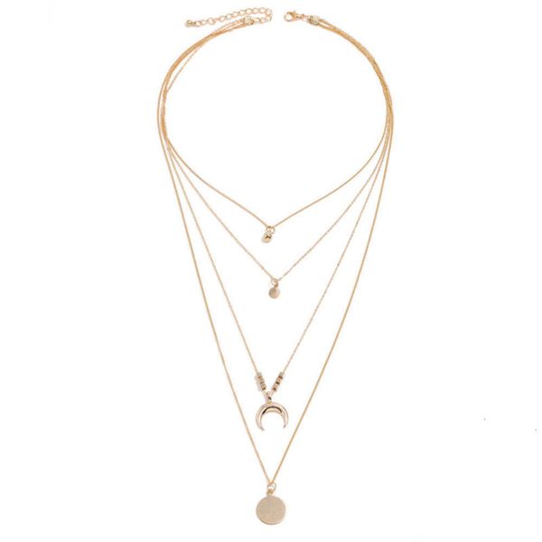 moon fashion personality exaggeration multi layer disc pendant women's necklace, Silver
moon fashion personality exaggeration multi layer disc pendant women's necklace, Silver