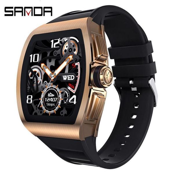 man women watch heart rate touch smar