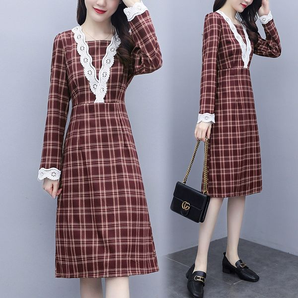 womens plaid plus size dressed in fat 100kg woman wear long sleeves thin spring dress casual swing clothes 7jx1, Black;gray
womens plaid plus size dressed in fat 100kg woman wear long sleeves thin spring dress casual swing clothes 7jx1, Black;gray