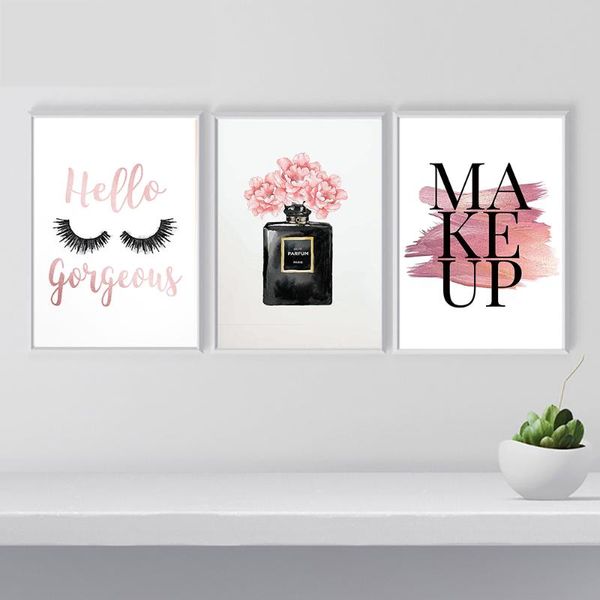 makeup poster nordic wall art fashion eyelash canvas print painting perfume bottle pictures for living room modern decoration
makeup poster nordic wall art fashion eyelash canvas print painting perfume bottle pictures for living room modern decoration