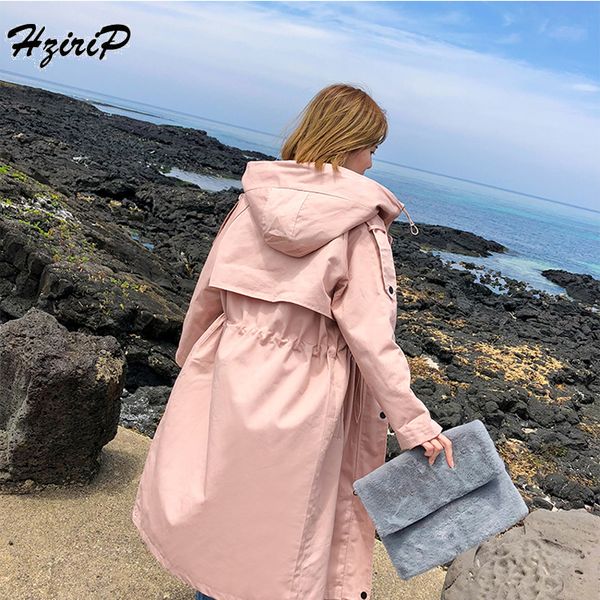 hzirip new england autumn jacket women's hooded fashion loose single breasted long windbreaker female zipper outwear coat t200828, Black;brown
hzirip new england autumn jacket women's hooded fashion loose single breasted long windbreaker female zipper outwear coat t200828, Black;brown