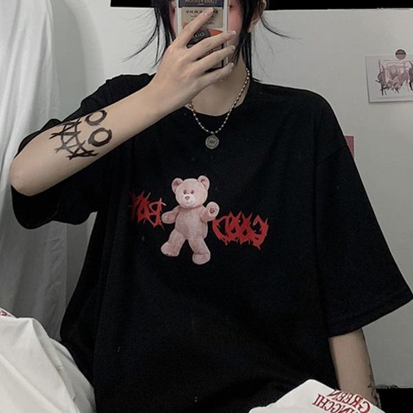 korean dropshipping cute bear punk gothic clothes short sleeve large size hip hop vintage letter print harajuku women, White
korean dropshipping cute bear punk gothic clothes short sleeve large size hip hop vintage letter print harajuku women, White
