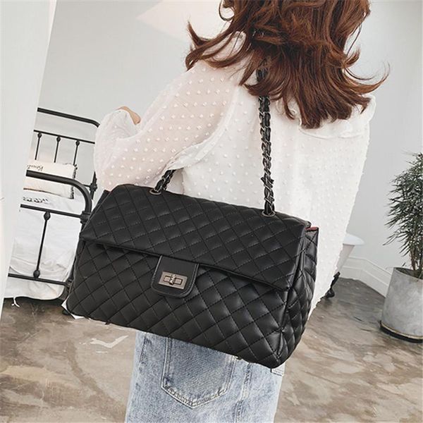 classic pu leather rhombus plaid clamshell shoulder bag solid color chain big handbags for women simple trendy messenger bag sac
classic pu leather rhombus plaid clamshell shoulder bag solid color chain big handbags for women simple trendy messenger bag sac