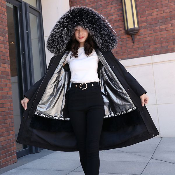 winter jacket women new rex rabbit fur grass bladder haining knee style parka detachable coat 201031, Black
winter jacket women new rex rabbit fur grass bladder haining knee style parka detachable coat 201031, Black