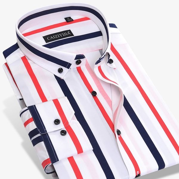 men's fashion color striped dress shirt long sleeve standard-fit button-down collar male clothes high-quality casual shirt, White;black
men's fashion color striped dress shirt long sleeve standard-fit button-down collar male clothes high-quality casual shirt, White;black