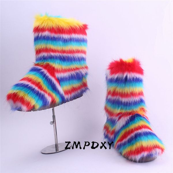 fluffy children's winter faux fox fur shoes kids snow cute flat rainbow ankle indoor warm plush furry platform boots, Black
fluffy children's winter faux fox fur shoes kids snow cute flat rainbow ankle indoor warm plush furry platform boots, Black