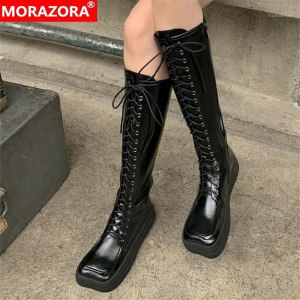 morazora 2021 knee high boots comfortable flat heel square toe casual ladies shoes winter fashion lace up women boots1, Black
morazora 2021 knee high boots comfortable flat heel square toe casual ladies shoes winter fashion lace up women boots1, Black