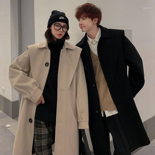 autumn woolen coat men's fashion solid color casual long woolen coat men overcoat streetwear loose couple jacket s-2xl1, Black
autumn woolen coat men's fashion solid color casual long woolen coat men overcoat streetwear loose couple jacket s-2xl1, Black