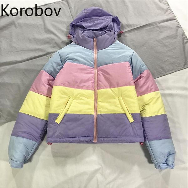 korobov japanese kawaii striped patchwork women parkas korean hooded long sleeve winter coats zipper stand collar jacket 790531, Black
korobov japanese kawaii striped patchwork women parkas korean hooded long sleeve winter coats zipper stand collar jacket 790531, Black
