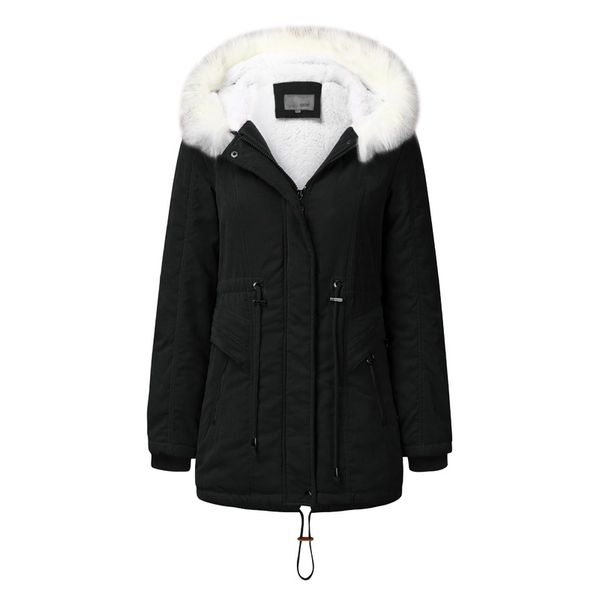 winter long hooded loose jacket warm and velvet long-sleeved coat women cotton clothing kg-135, Black
winter long hooded loose jacket warm and velvet long-sleeved coat women cotton clothing kg-135, Black