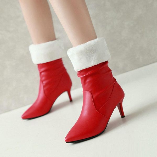 women winter warm plush snow boots fashion slip on thin heel mid calf boots ladies pointed toe shoes woman black red white
women winter warm plush snow boots fashion slip on thin heel mid calf boots ladies pointed toe shoes woman black red white