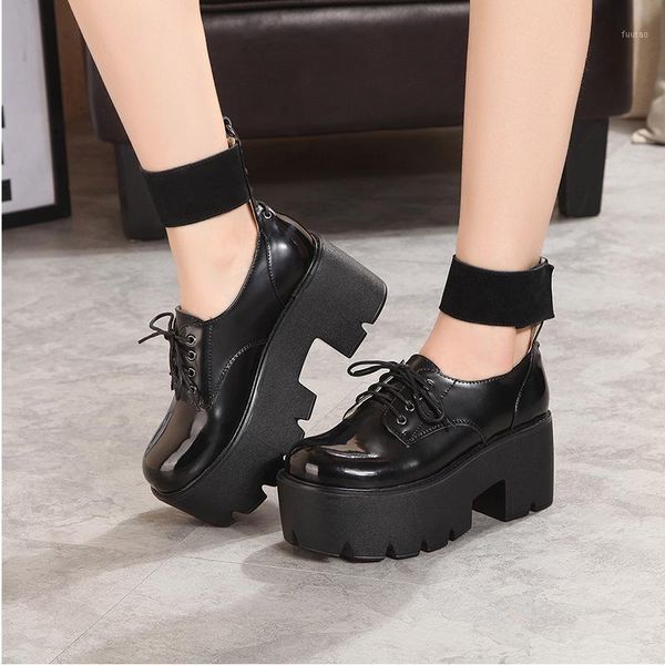punk genuine leather shoes woman comfortable black ankle strap high heels pumps harajuku cross-tied platform shoes1
punk genuine leather shoes woman comfortable black ankle strap high heels pumps harajuku cross-tied platform shoes1