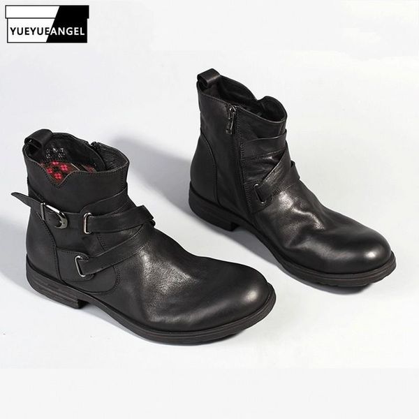 genuine leather boots men round toe buckle strap sewing fashion japan style 2020 new work boots shoes mens, Black
genuine leather boots men round toe buckle strap sewing fashion japan style 2020 new work boots shoes mens, Black