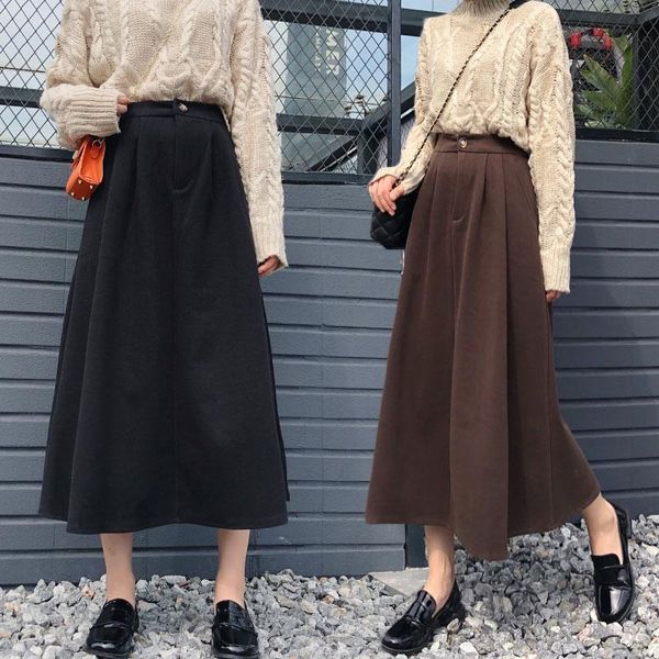 woolen women long skirt new winter upset high waist skirts brown gray black 8381 drop shipping
woolen women long skirt new winter upset high waist skirts brown gray black 8381 drop shipping