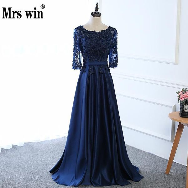 long mother of the bride dresses dark blue lace embroidery 3/4 sleeved banquet evening dress robe1, White;black
long mother of the bride dresses dark blue lace embroidery 3/4 sleeved banquet evening dress robe1, White;black