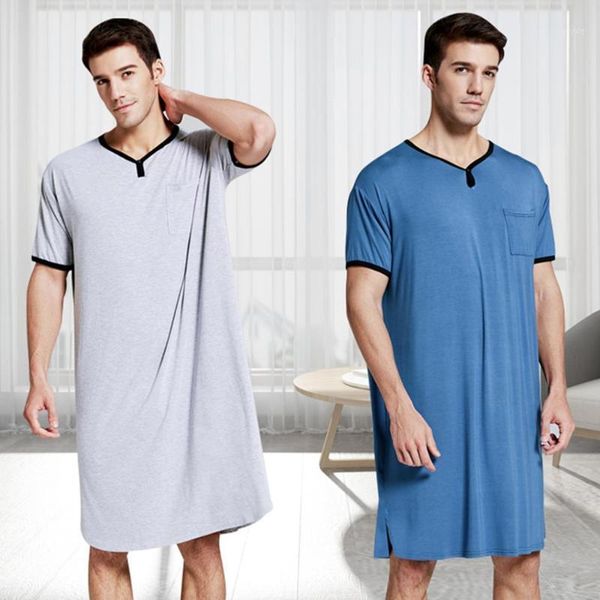 2020 men's robe thin summer lengthened t-shirt v-neck solid color short sleeve comfortable home service casual men bathrobe1, Black;brown
2020 men's robe thin summer lengthened t-shirt v-neck solid color short sleeve comfortable home service casual men bathrobe1, Black;brown