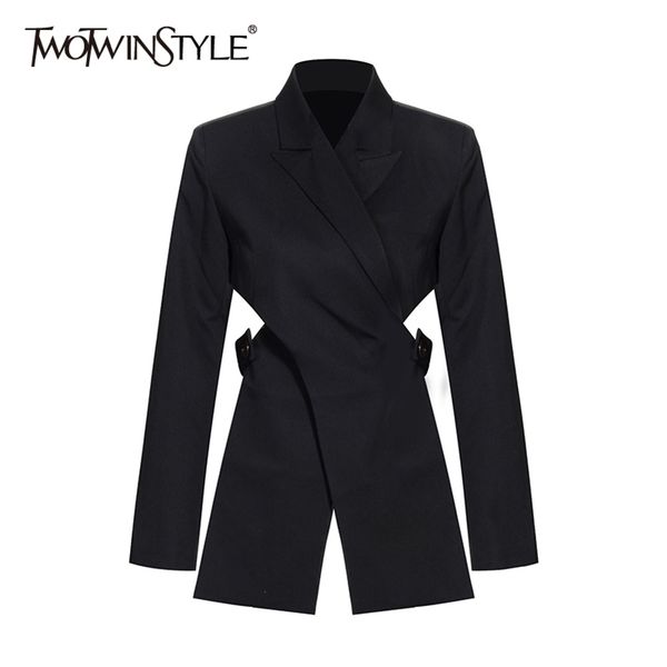twotwinstyle casual patchwork women blazer notched long sleeve high waist waistless irregular suits female fashion clothing new lj201021, White;black
twotwinstyle casual patchwork women blazer notched long sleeve high waist waistless irregular suits female fashion clothing new lj201021, White;black