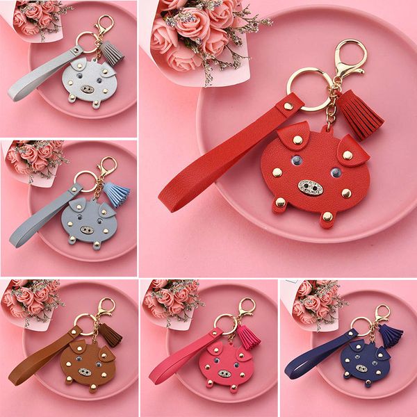 dhl cute leather pig animal keychain with rivet crystal women girls korean style tassel bag hanging pendant key rings gift, Silver
dhl cute leather pig animal keychain with rivet crystal women girls korean style tassel bag hanging pendant key rings gift, Silver