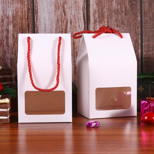 10pcs kraft paper gift box with rope and window portable folding snack package box for wedding birthday (white
10pcs kraft paper gift box with rope and window portable folding snack package box for wedding birthday (white