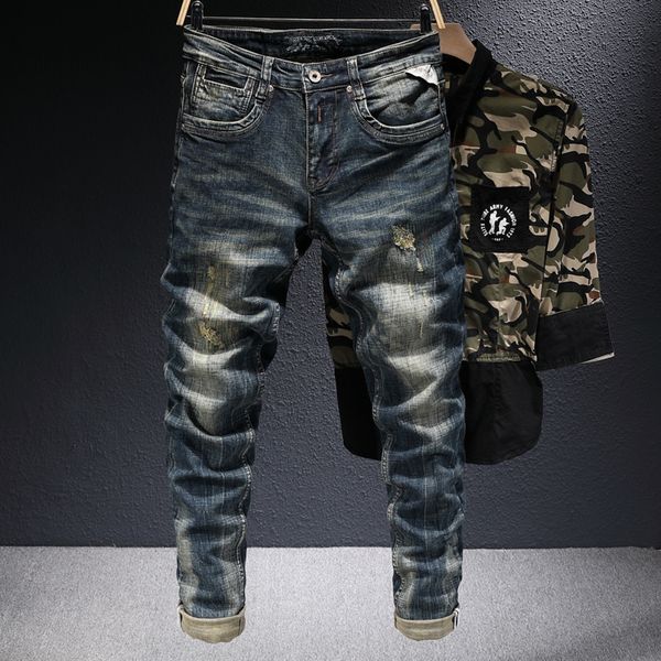 2021 new italian style fashion men jeans retro black blue elastic cotton slim fit ripped denim trousers embroidery vintage designer pants 58
2021 new italian style fashion men jeans retro black blue elastic cotton slim fit ripped denim trousers embroidery vintage designer pants 58