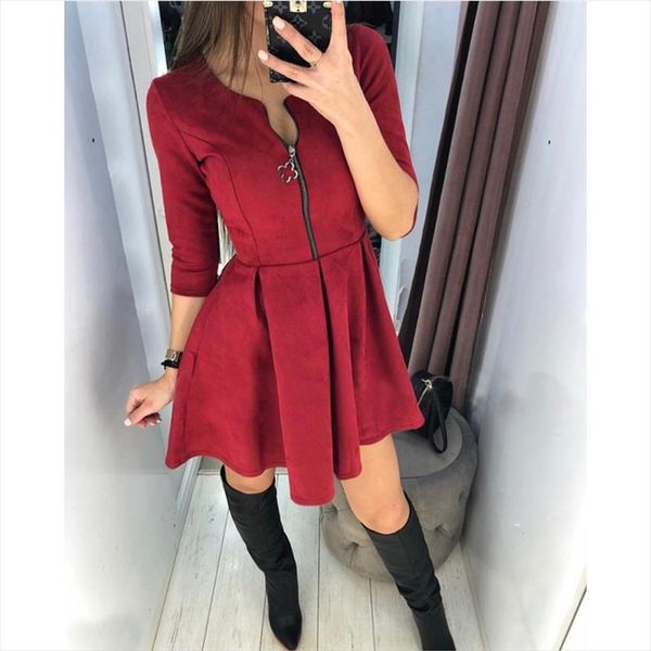 2021 spring new fashion casual three quarter sleeve oneck four leaf zip dress party prom dresses female vintage vestidos, Black;gray
2021 spring new fashion casual three quarter sleeve oneck four leaf zip dress party prom dresses female vintage vestidos, Black;gray