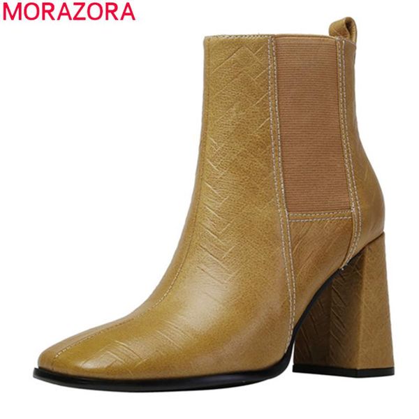 morazora 2020 genuine leather boots autumn winter high heels ladies shoes thick heels square toe ankle boots for woman, Black
morazora 2020 genuine leather boots autumn winter high heels ladies shoes thick heels square toe ankle boots for woman, Black