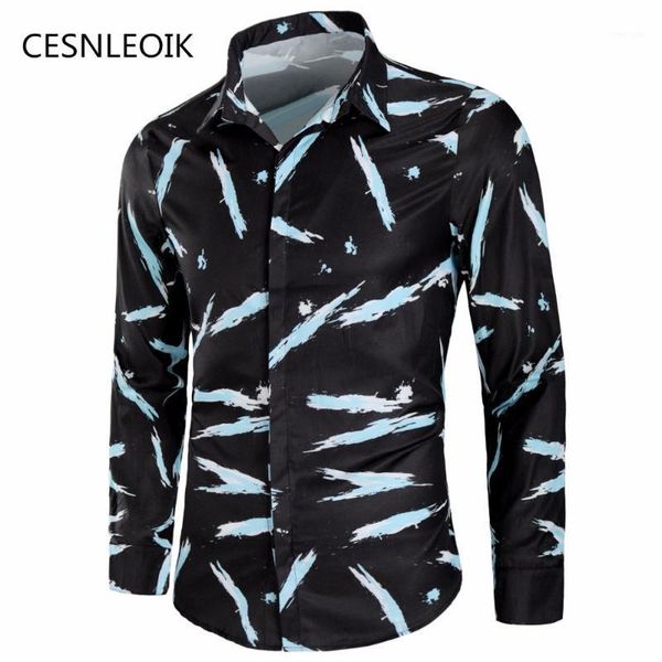 men casual long sleeved printed shirt slim fit male social business dress shirt brand men clothing soft comfortable c601, White;black
men casual long sleeved printed shirt slim fit male social business dress shirt brand men clothing soft comfortable c601, White;black