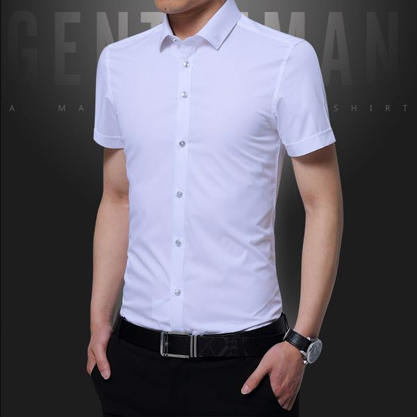 2020 summer new slim fashion men's thin short sleeve casual shirt, White;black
2020 summer new slim fashion men's thin short sleeve casual shirt, White;black
