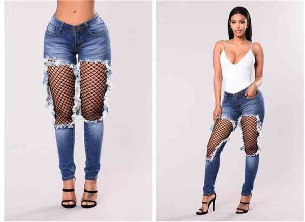 women's jeans fishnet distressed summer skinny woman high waist denim trousers women streetwear 4euk, Blue
women's jeans fishnet distressed summer skinny woman high waist denim trousers women streetwear 4euk, Blue