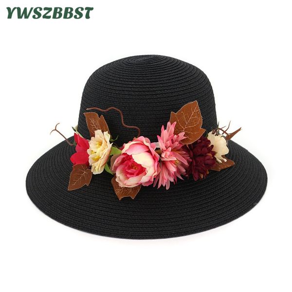 wide brim hats summer women sun girl bucket hat flowers leaves straw large foldable beach cap, Blue;gray
wide brim hats summer women sun girl bucket hat flowers leaves straw large foldable beach cap, Blue;gray
