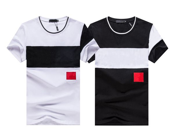 fashion stitching short sleeve t men's letter embroidery casual t-shirt men's women's short sleeve, White;black
fashion stitching short sleeve t men's letter embroidery casual t-shirt men's women's short sleeve, White;black