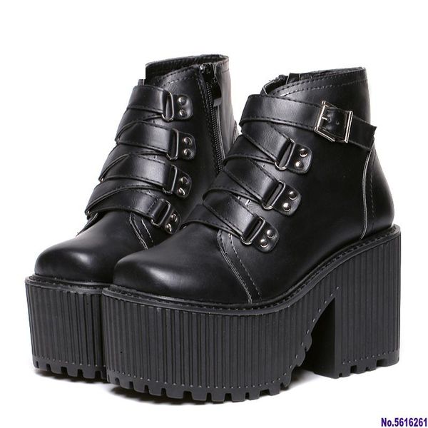 leather round toe high heel boots women shoes buckle rubber sole black platform shoes autumn ankle boots punk cool
leather round toe high heel boots women shoes buckle rubber sole black platform shoes autumn ankle boots punk cool