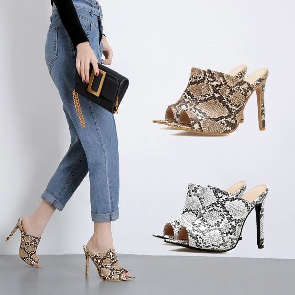 2019 new summer style women slippers snakeskin thin high heels 12cm mules pointed toe female slides female outdoor slippers #3c6c, Black
2019 new summer style women slippers snakeskin thin high heels 12cm mules pointed toe female slides female outdoor slippers #3c6c, Black