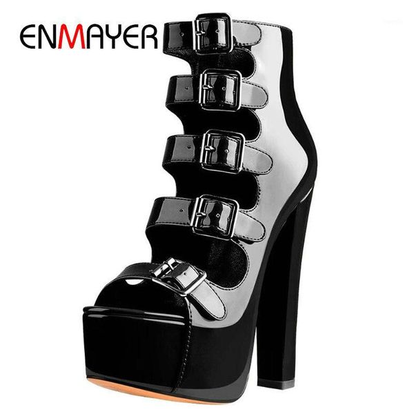 sandals enmayer casual gladiator buckle strap patent leather shoes women designers solid square high heels women1, Black
sandals enmayer casual gladiator buckle strap patent leather shoes women designers solid square high heels women1, Black