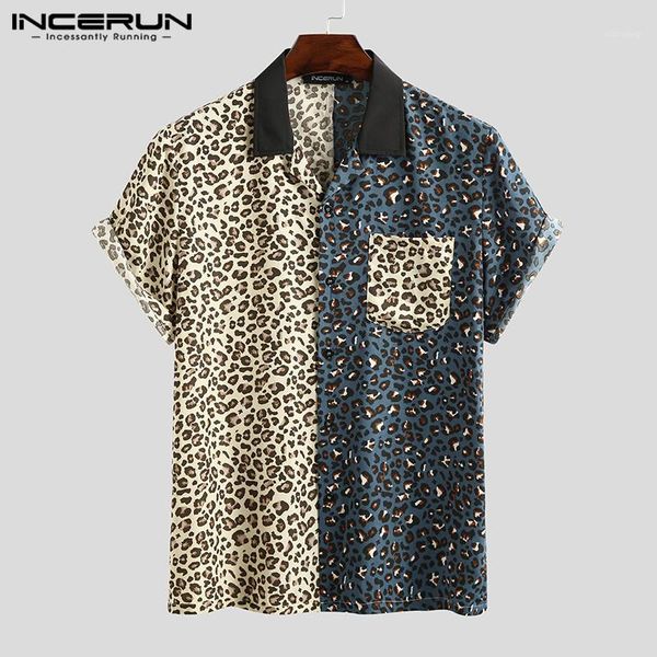 men's casual shirts incerun 2021 leopard patchwork men shirt chic fashion short sleeve lapel streetwear brand personality camisas 5xl1, White;black
men's casual shirts incerun 2021 leopard patchwork men shirt chic fashion short sleeve lapel streetwear brand personality camisas 5xl1, White;black