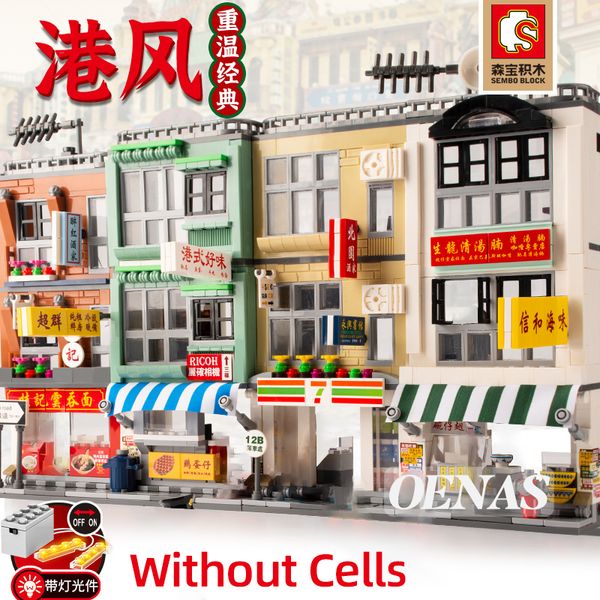 sembo moc with light hong kong building blocks stalls retro food store street view house model kids toys for children boys gift
sembo moc with light hong kong building blocks stalls retro food store street view house model kids toys for children boys gift