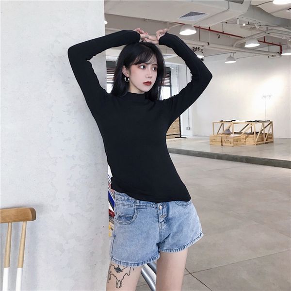 running amount autumn and winter long-sleeved t- women's solid color slim half-height collar tight inner base t- shirt shirt trendy, White
running amount autumn and winter long-sleeved t- women's solid color slim half-height collar tight inner base t- shirt shirt trendy, White