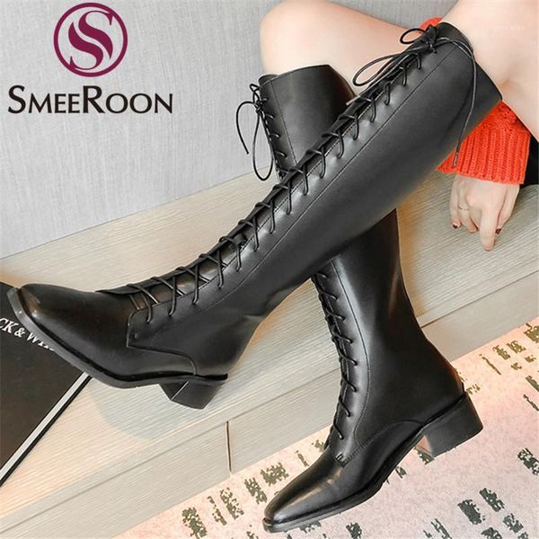 smeeroon big size 34-42 fashion pu+genuine leather boots women square toe zip knee high boots med heels ldies riding 20201, Black
smeeroon big size 34-42 fashion pu+genuine leather boots women square toe zip knee high boots med heels ldies riding 20201, Black