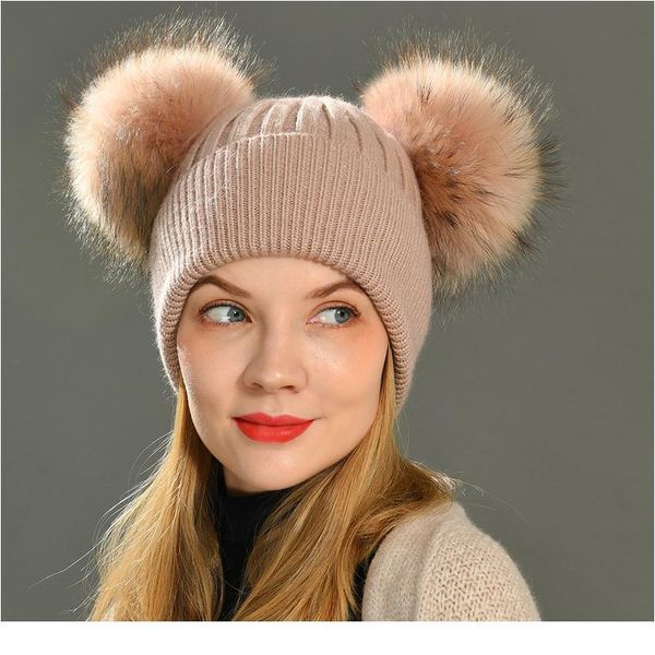 women winter fashion fur pompom hat for girls crochet beanie hats for adults knitted wool double two pompom qylqog, White
women winter fashion fur pompom hat for girls crochet beanie hats for adults knitted wool double two pompom qylqog, White