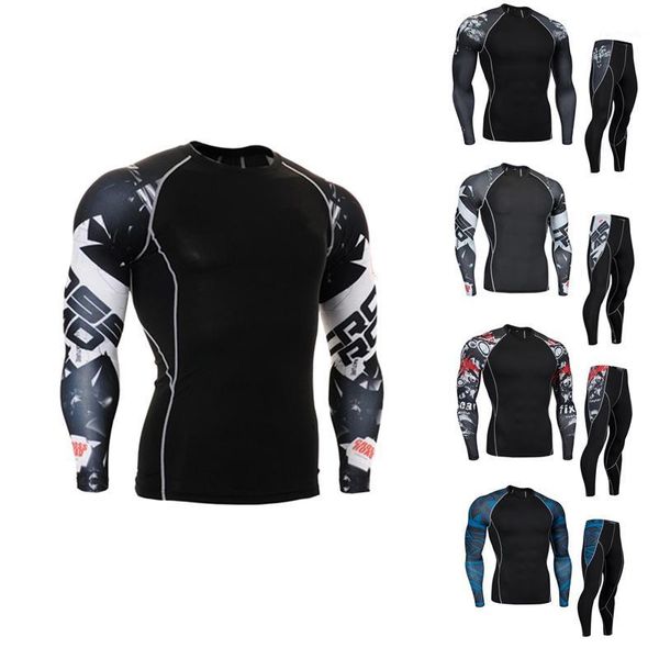 man sportswear tracksuit set compression pants running tights men jogging suits long sleeve crossfit t-shirt rashgard kit1, White;black
man sportswear tracksuit set compression pants running tights men jogging suits long sleeve crossfit t-shirt rashgard kit1, White;black
